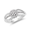 0.25 Carat Genuine White Diamond 14K White Gold Ring (E-F Color, SI Clarity)