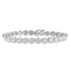 14K White Gold 2.00 Cttw Diamond Halo Link Tennis Bracelet (H-I Color, I1-I2 Clarity) - 7" Inches
