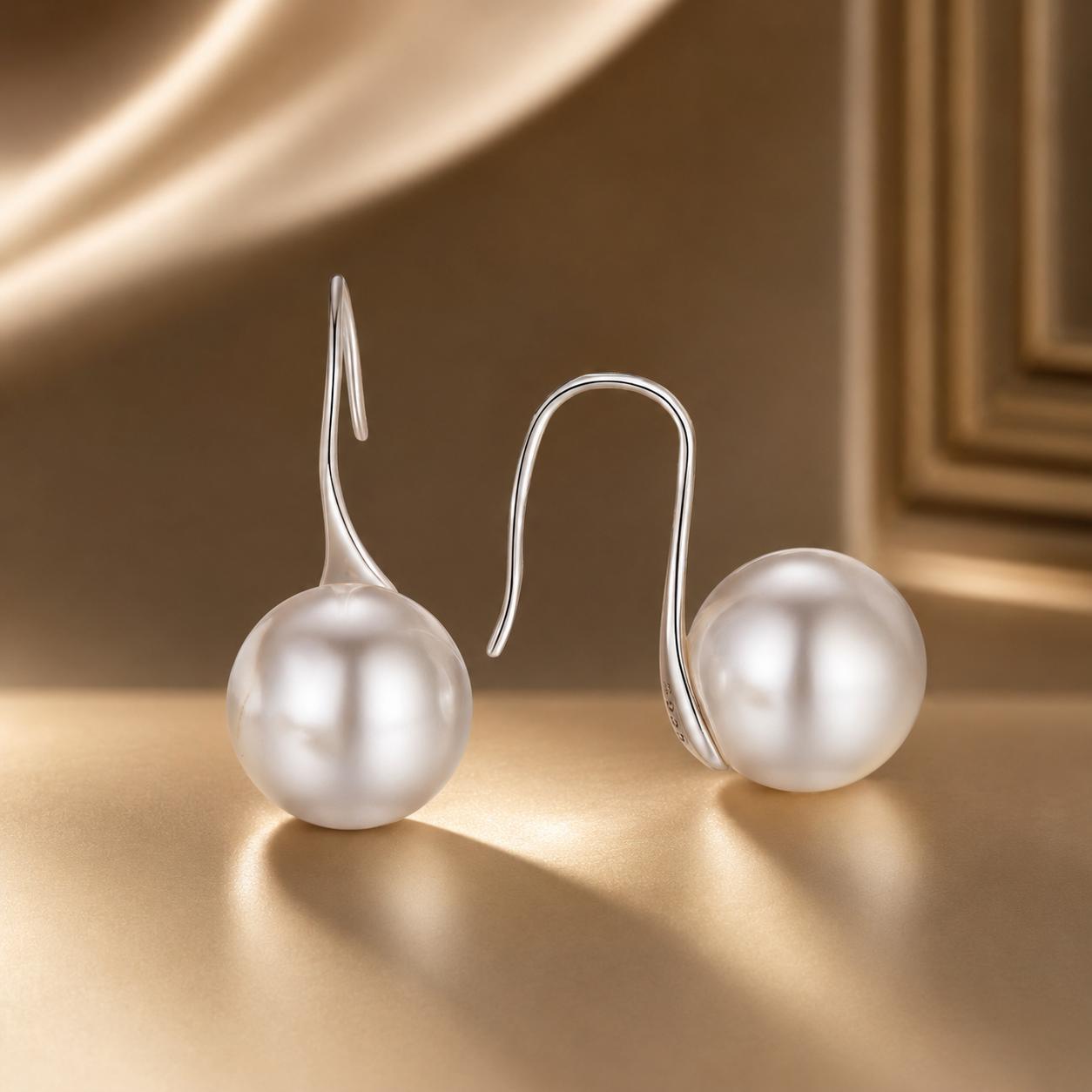 925 Sterling Silver Earrings with Quality Shell Pearl