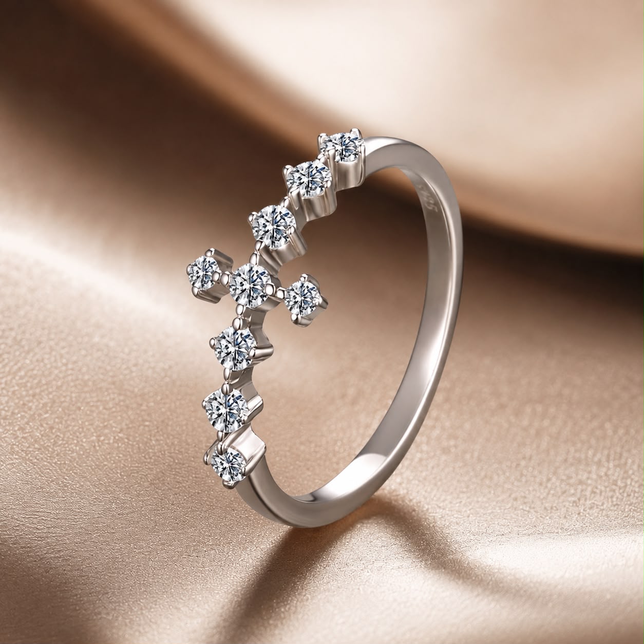 925 Sterling Silver Moissanite 0.15-0.20 Carat Ring for Women, Size 6