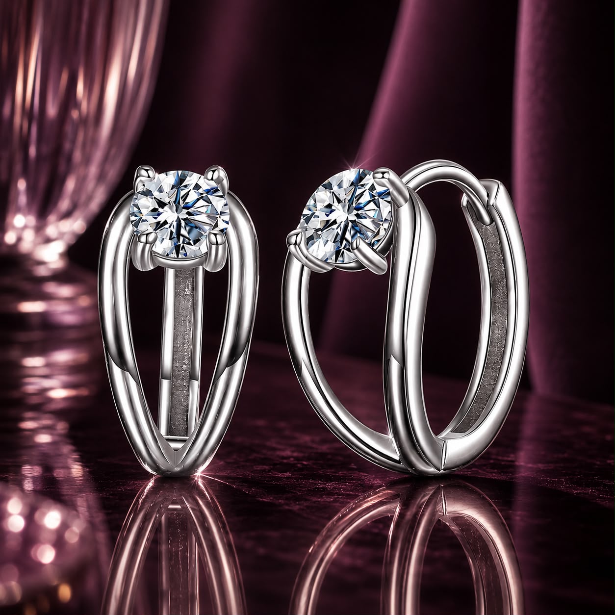 925 Sterling Silver 0.40 Carat Moissanite Earrings for Women