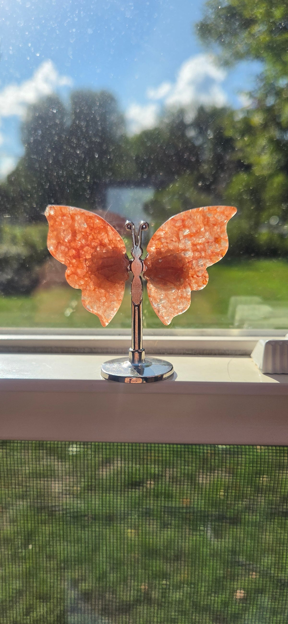Strawberry Quartz Butterfly