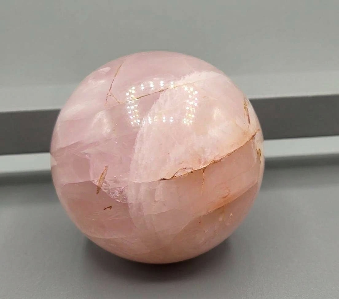 Polished Rose Quartz Sphere Natural Crystal Healing Stone - Image 1