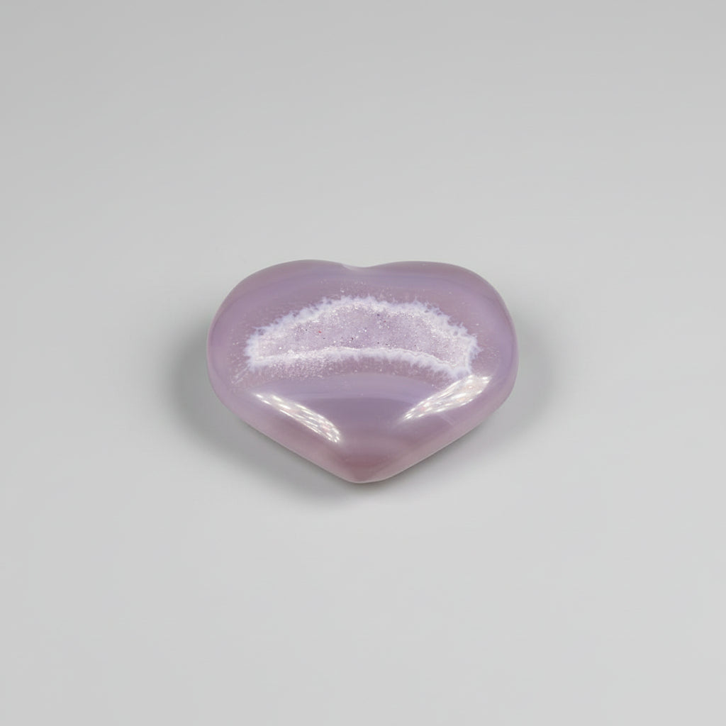 Heart Shaped Polished Stone Light Grey Crystal Cluster - Image 1
