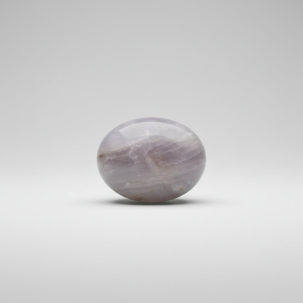 Polished Stone Blue Chalcedony Smooth Oval Decorative Crystal - Image 1