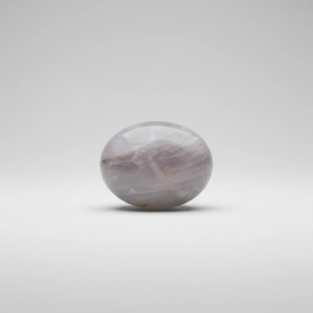 Polished Stone Blue Chalcedony Smooth Oval Decorative Crystal - Image 1