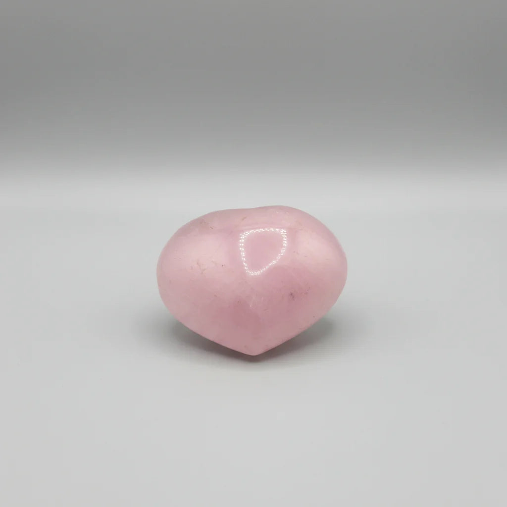 Polished Rose Quartz Heart Stone Natural Pink Crystal - Image 1