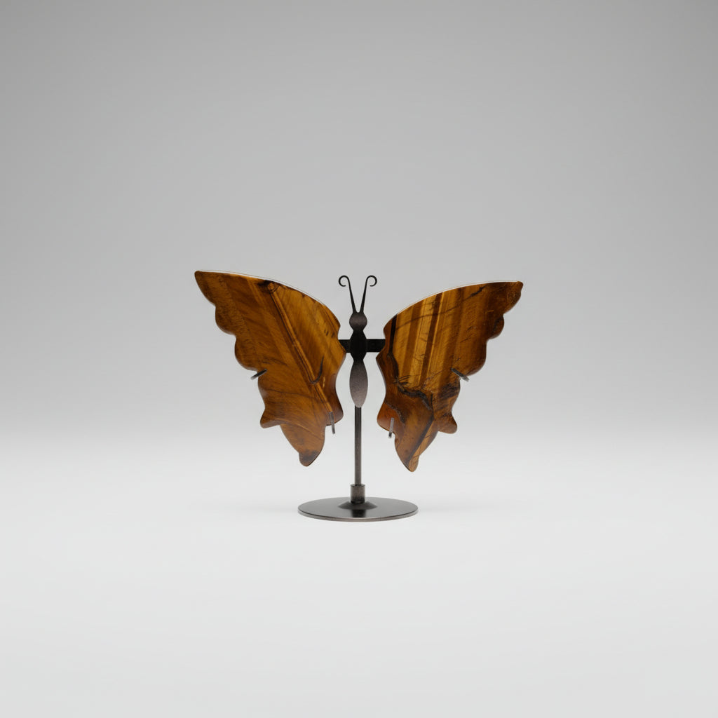 Tiger's Eye Butterfly With Stand