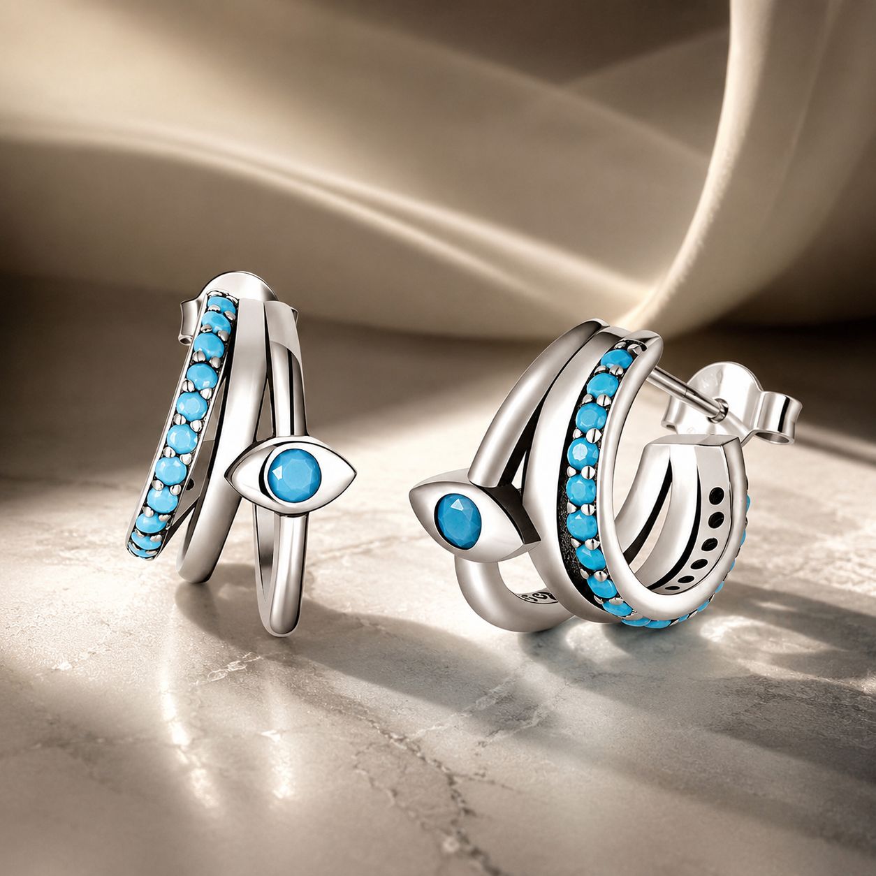 925 Sterling Silver High Quality Turquoise Earrings
