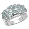 3.24 Carat Genuine Blue Topaz & White Topaz .925 Sterling Silver Ring