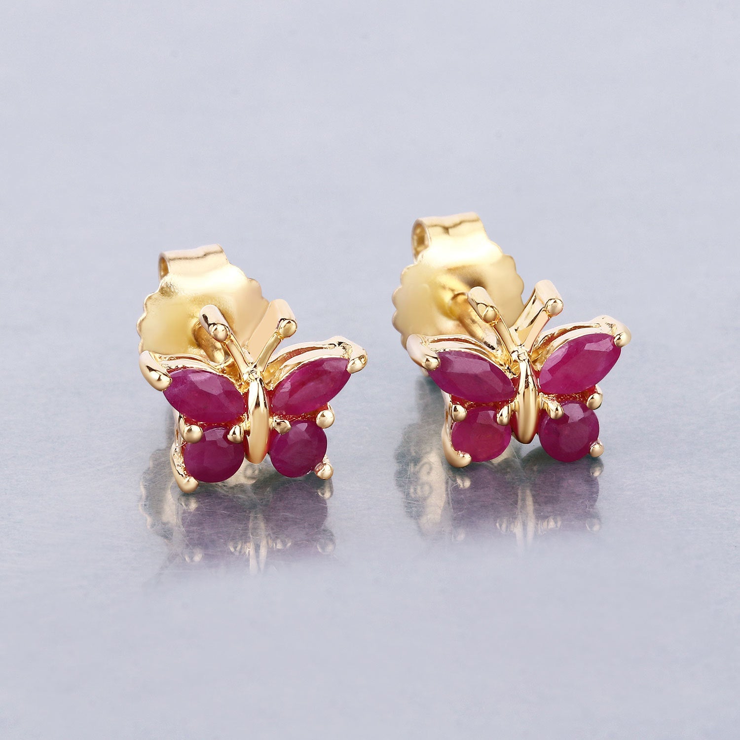 0.63 Carat Genuine Ruby .925 Sterling Silver Earrings