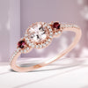 0.63 Carat Genuine Morganite, Pink Tourmaline and White Diamond 14K Rose Gold Ring