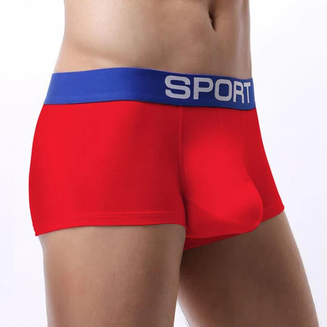 new arrival men's cotton  pouch sexy boxer sport underwear