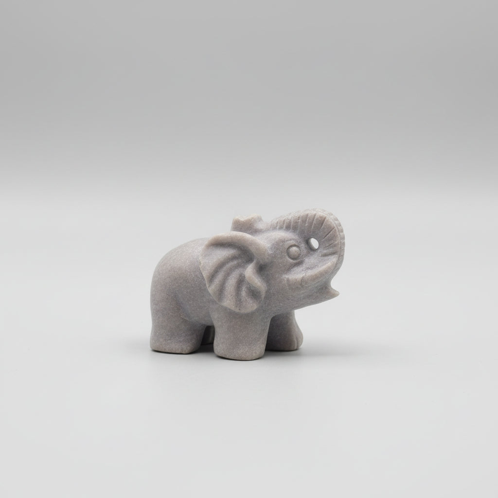 Grey Rock Elephant Sculpture