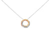 Tri Tone Sterling Silver 1/5 Cttw Diamond Interlocking Circle Pendant Necklace