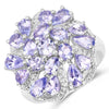 3.35 Carat Genuine Tanzanite .925 Sterling Silver Ring