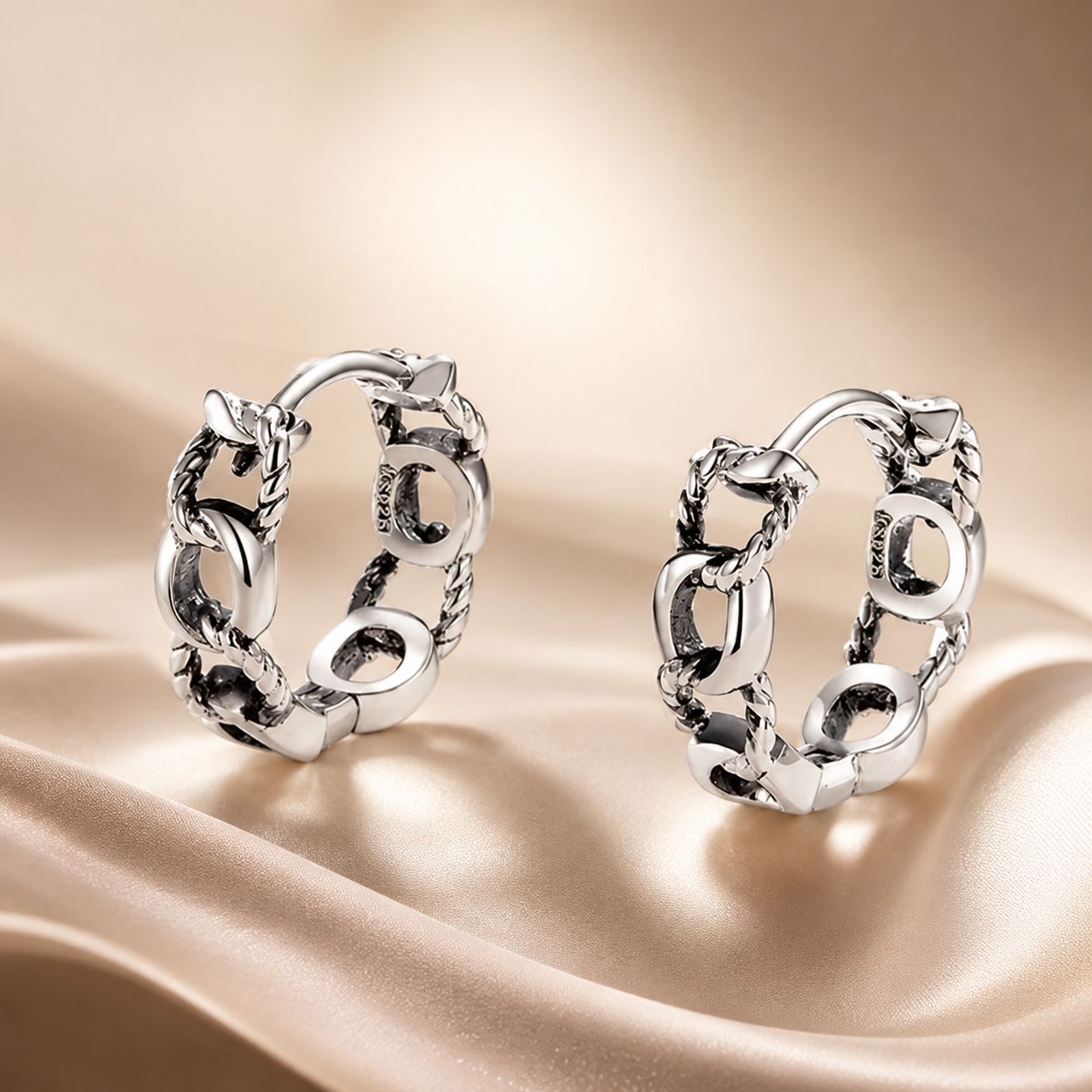 925 Sterling Silver Oxidized Earrings for Women