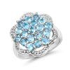 1.90 Carat Genuine Swiss Blue Topaz .925 Sterling Silver Ring