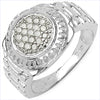 0.20 Carat Genuine White Diamond .925 Sterling Silver Ring