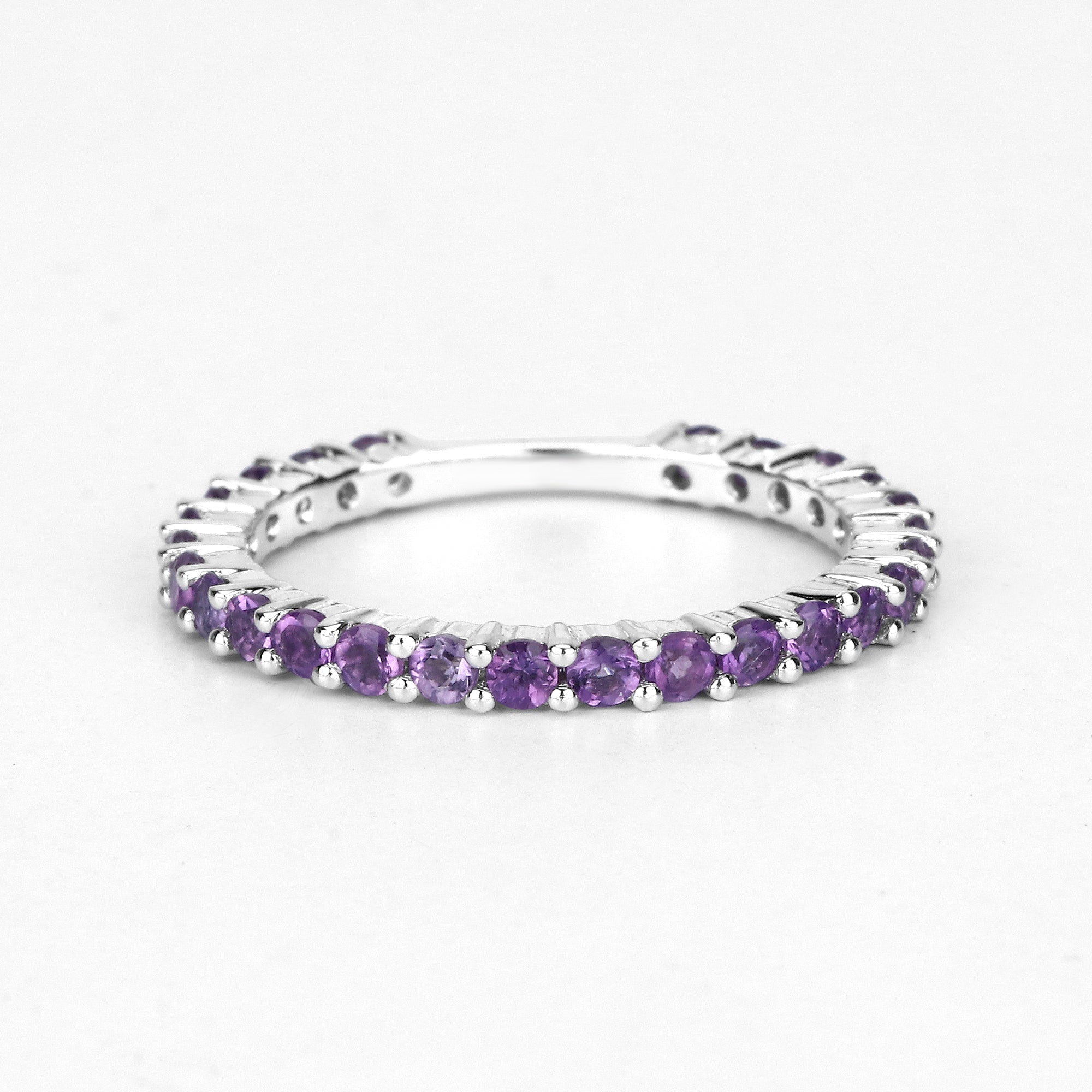 0.78 Carat Genuine Amethyst .925 Sterling Silver Ring