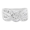 10K White Gold Diamond Bypass Ring (1 Cttw, H-I Color, I1-I2 Clarity) - Size 6-3/4