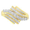 10K Yellow Gold Round and Baguette Diamond-Cut Ring (1/2 Cttw, I-J Color, I1-I2 Clarity) - Size 7