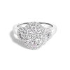 10K White Gold 1.0 Cttw Diamond Oval Cluster with Halo Vintage-Inspired Art Deco 3 Stone Style Statement Ring (G-H Color, SI1-SI2 Clarity) - Size 7