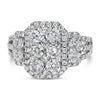 14K White Gold 2 1/4 Cttw Diamond Cocktail Cluster Ring (G-H Color, SI2-I1 Clarity) - Size 7