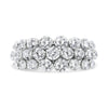 10K White Gold 2 1/2 Cttw Round Natural Diamond 3 Row Band Ring (I-J Color, I1-I2 Clarity) - Ring Size 7