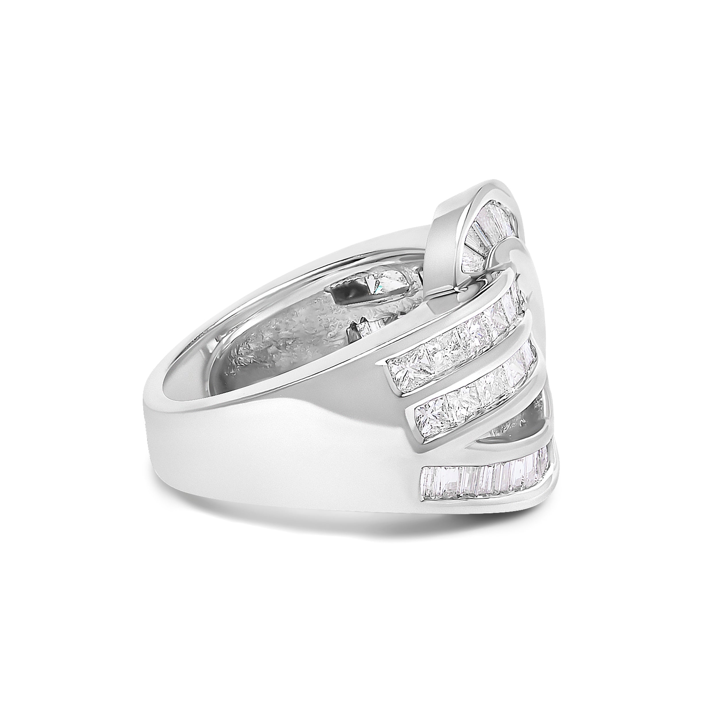 14K White Gold 2.0 Cttw Diamond Channel Set Bypass Ring