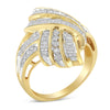 10K Yellow Gold Diamond Bypass Cocktail Ring (1 1/5 Cttw, I-J Color, I2-I3 Clarity) - Size 8