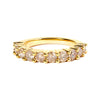 14K Yellow Gold Plated .925 Sterling Silver 2.0 Cttw Round Brilliant Cut Diamond 10 Stone Anniversary Band Ring (J-K Color, I1-I2 Clarity) - Size 7