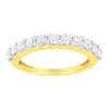 IGI Certified 1.0 Cttw Diamond 10K Yellow Gold Prong Set Fluted Band Style Wedding Ring (J-K Color, I1-I2 Clarity) - Size 7