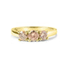 10K Yellow Gold 1.00 Cttw Champagne Diamond 3-Stone Band Ring (J-K Color, I1-I2 Clarity)  - Size 7