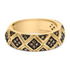 10K Yellow Gold Plated .925 Sterling Silver 3/8 Cttw Champagne Diamond Geometric Style Band Ring - Size 7