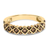 10K Yellow Gold Plated .925 Sterling Silver 1/4 Cttw Champagne Diamond Geometric Band Ring - Size 7