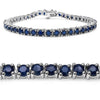 8.36 Carat Genuine Blue Sapphire .925 Sterling Silver Bracelet