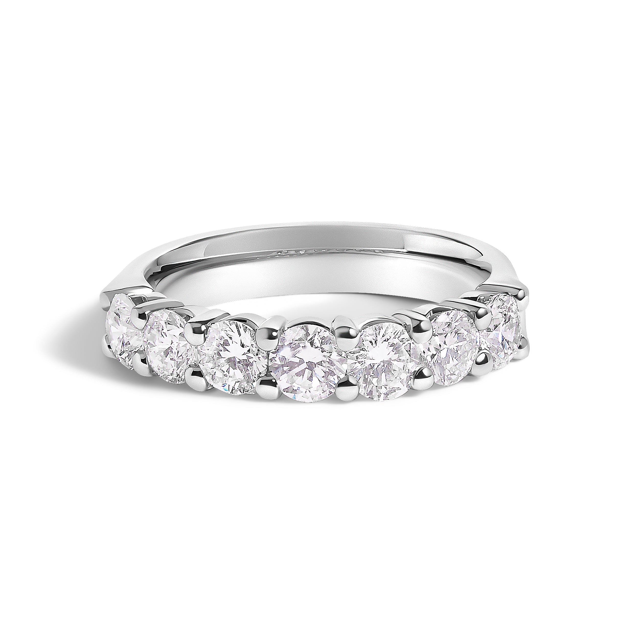 14K White Gold 1 1/2 Cttw Diamond 7 Stone Band Ring