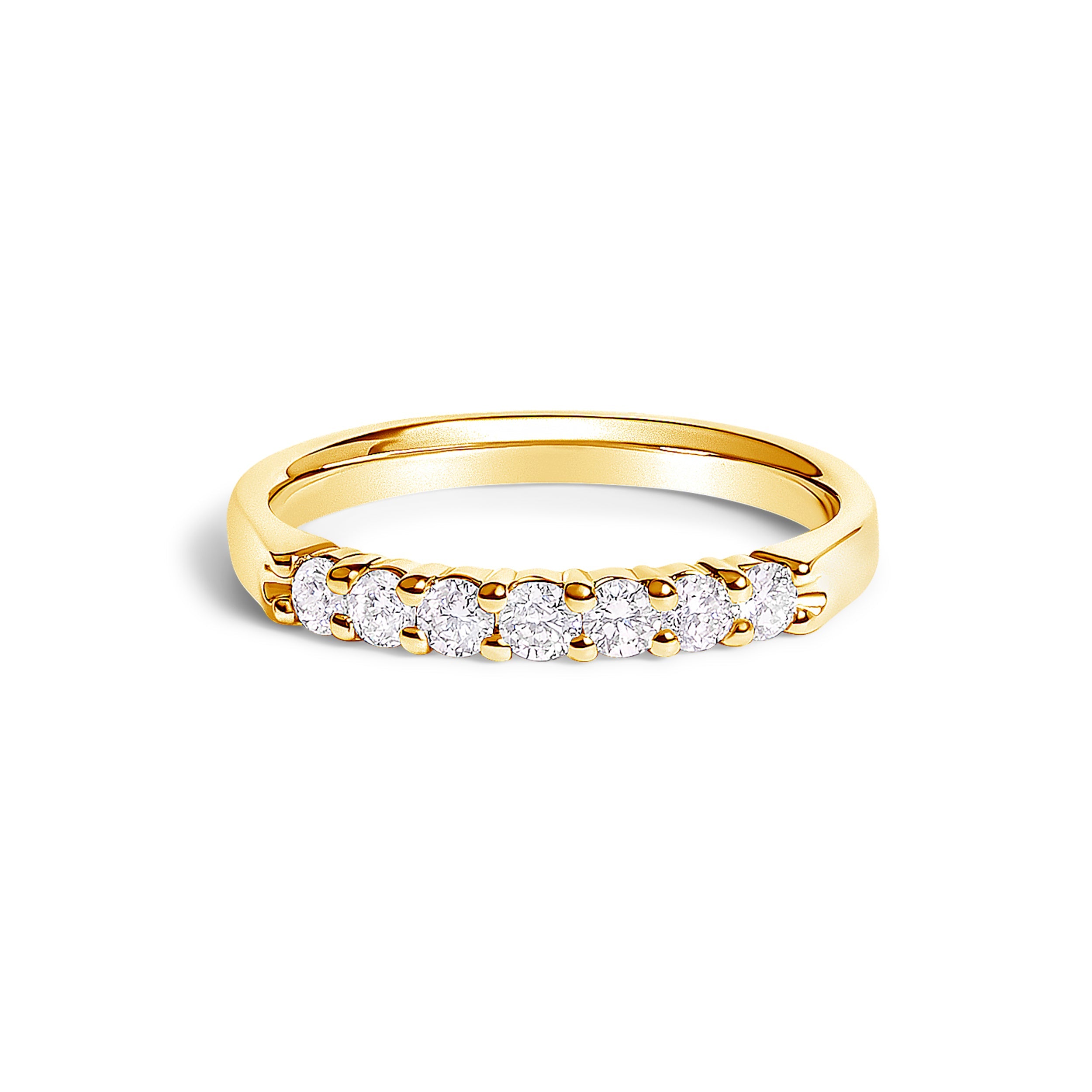 14K White Gold 1/3 Cttw Diamond 7 Stone Band Ring