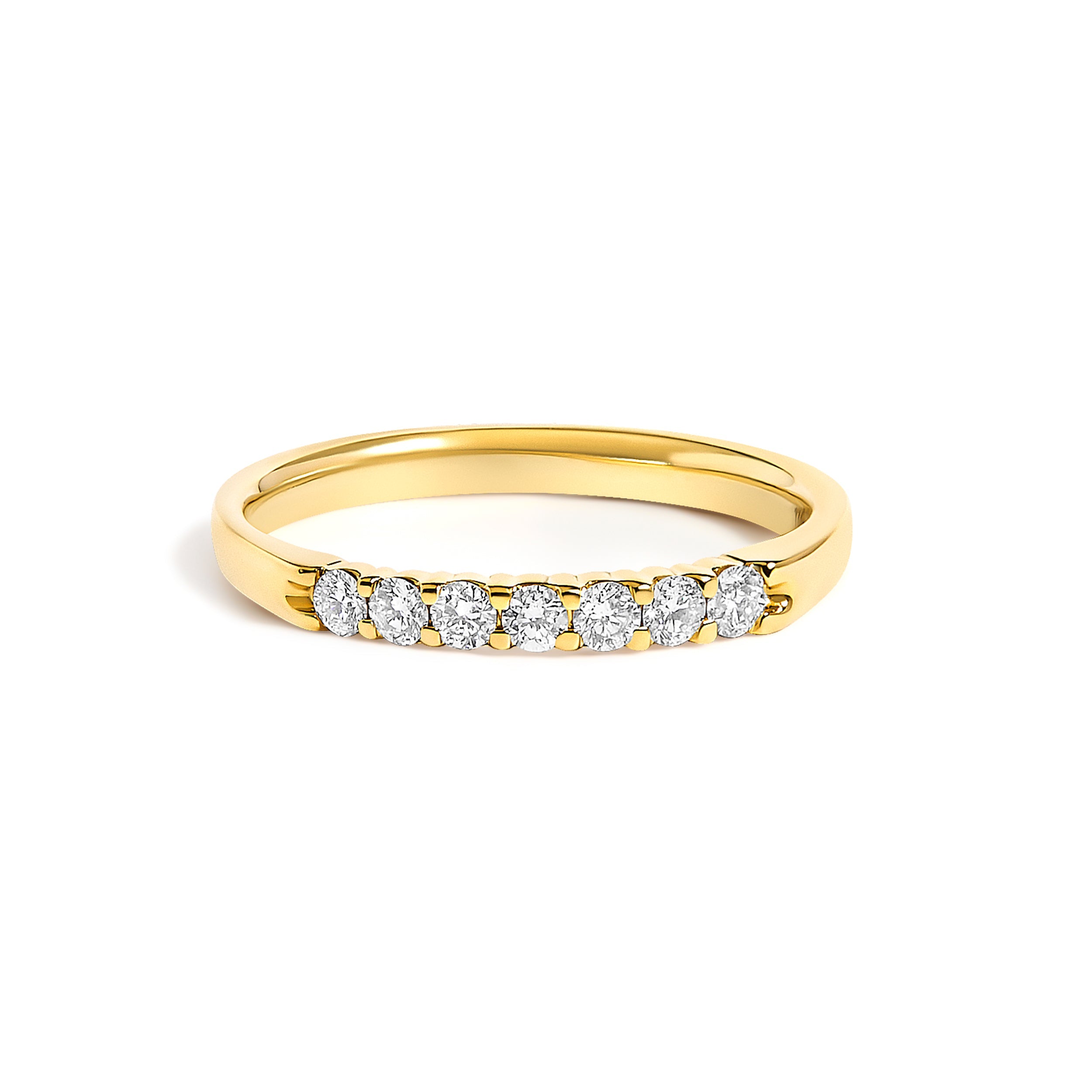 14K White Gold 1/4 Cttw Diamond 7 Stone Band Ring