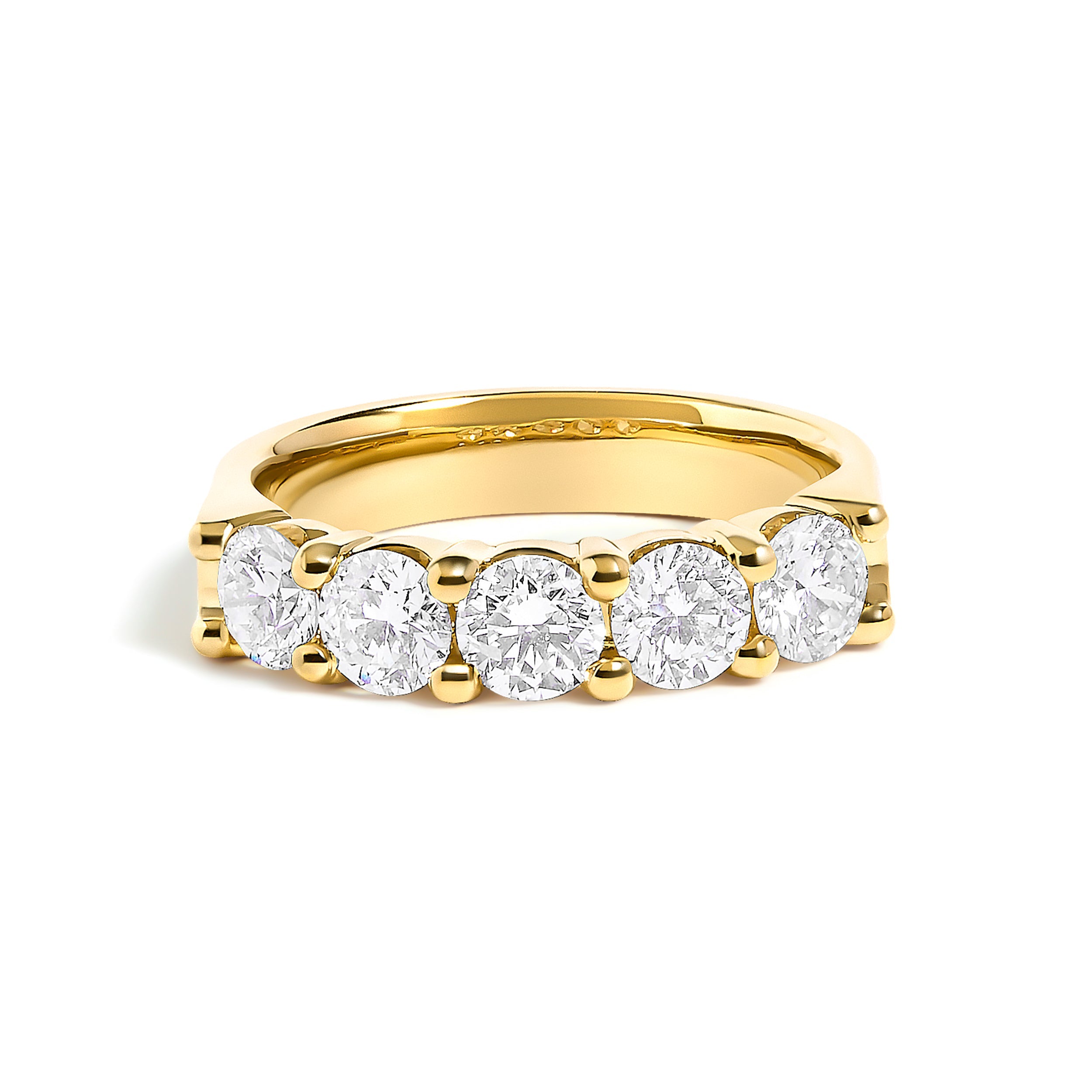 14K White Gold 1 1/2 Cttw Diamond 5 Stone Band Ring
