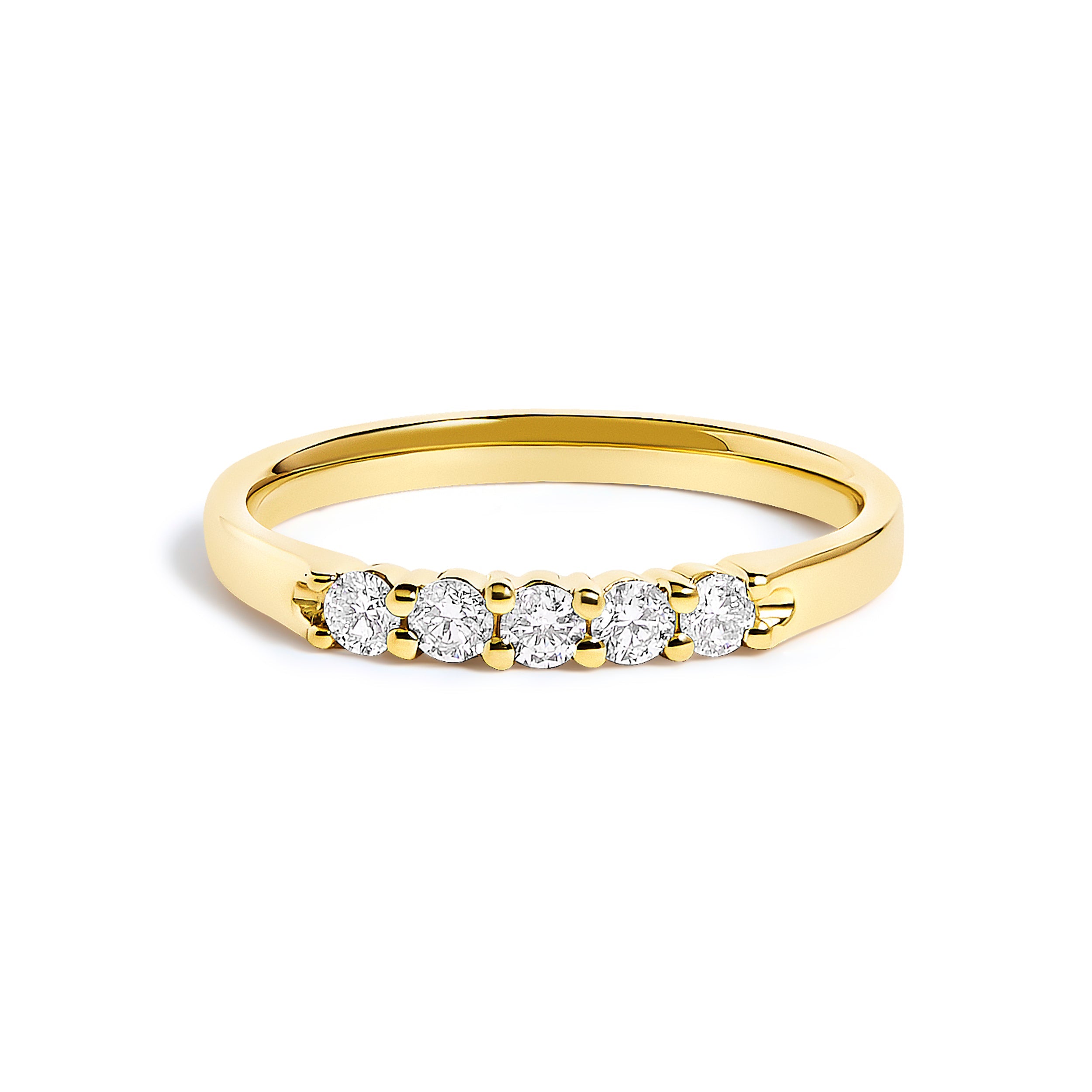 14K White Gold 1/4 Cttw  Diamond 5 Stone Band Ring