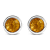 .925 Sterling Silver 6MM Bezel Set Created Purple Amethyst Solitaire Stud Earrings