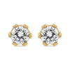 14K White Gold 1/2 Cttw Round Diamond Crown Stud Earring (I-J Color, I1-I2 Clarity)