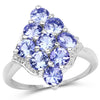 2.07 Carat Genuine Tanzanite .925 Sterling Silver Ring