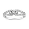 10K White Gold 1/2 Cttw Round Cut Diamond Three Stone Split Shank Band Ring (H-I Color, SI1-SI2 Clarity) - Size 6