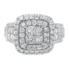 14KT White Gold Round and Princess Diamond Ring (2 1/4 cttw, H-I Color, SI1-SI2 Clarity)