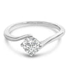 14K White Gold 4/5 Cttw Round Lab Grown Diamond Bypass Solitaire Engagement Ring (F-G Color, VS1-VS2 Clarity) - Ring Size 5
