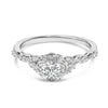 14K White Gold 1/2 Cttw Lab Grown Diamond Vintage Style Engagement Ring (F-G Color, VS1-VS2 Clarity) - Size 7