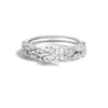14K White Gold 1.0 Cttw Lab Grown Diamond Vintage Style Marquise Link Bridal Ring Set (F-G Color, VS1-VS2 Clarity) - Ring Size 5